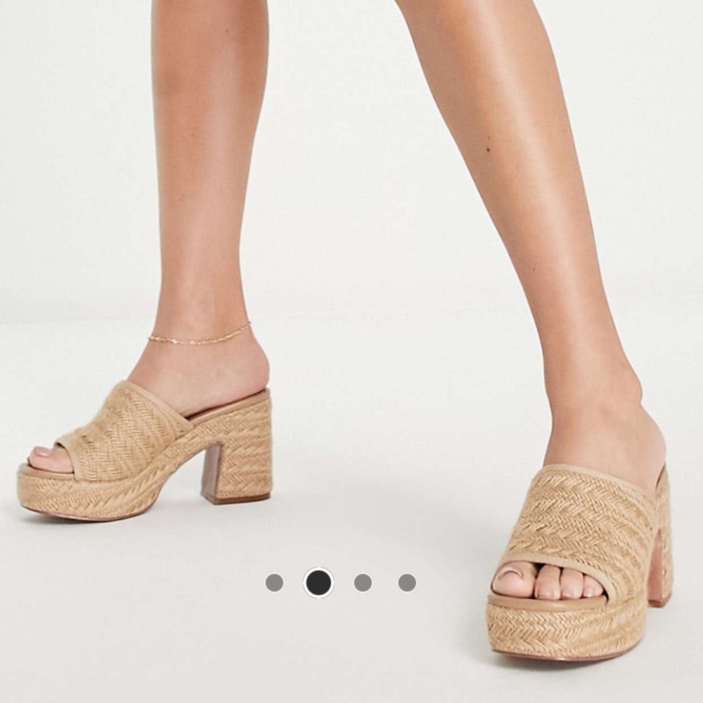 ASOS | Raffia Open Toe Platform Heels (Wide Width) - Picture 2 of 9